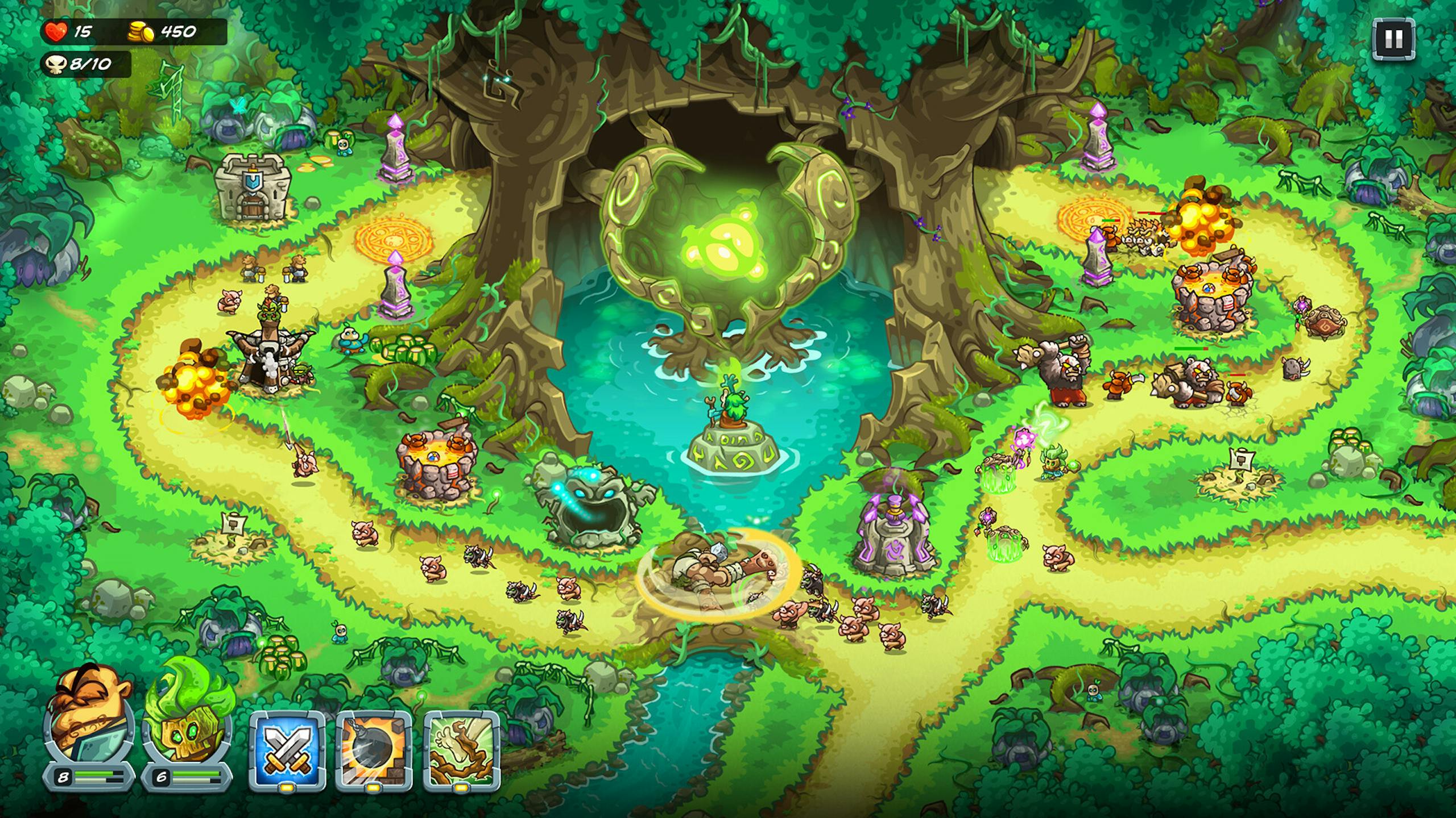 Steam经典塔防续作Kingdom Rush 5：Alliance TD 造塔操控双英雄抵御入侵