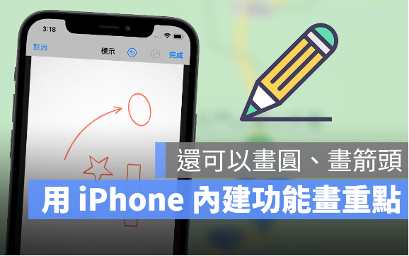 iPhone 内置就有标示重点、画线与圈选功能