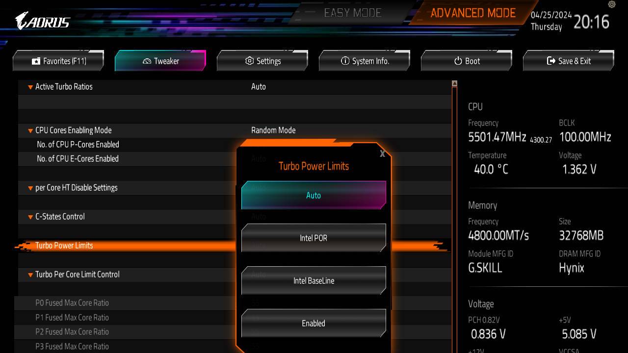 尬广跟上，技嘉也支持INTEL BASELINE模式了