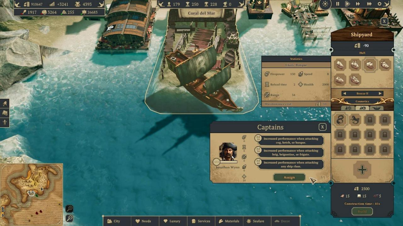 Steam海战策略模拟海盗共和国 建海港打造海盗据点 组织舰队在加勒比海劫掠