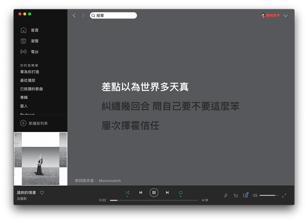 教你如何使用 Spotify 电脑版的歌词功能
