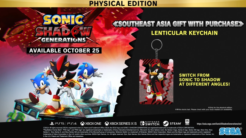 《Sonic X Shadow Generations》将于10月正式推出，游戏现已开放预购！