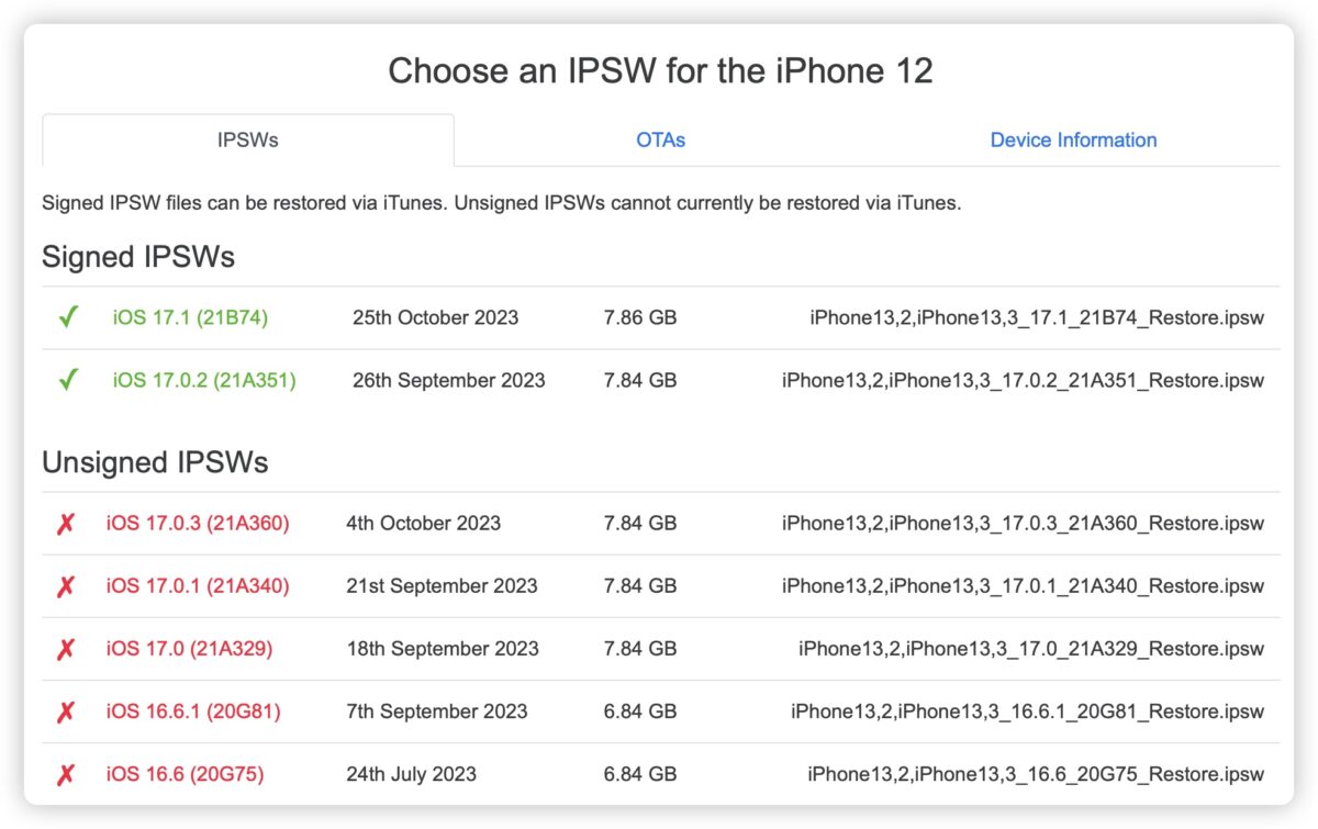 iPhone iOS 17.1 iOS 17.0.3降级通道 认证关闭