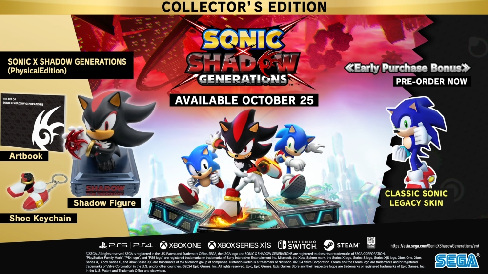 《Sonic X Shadow Generations》将于10月正式推出，游戏现已开放预购！