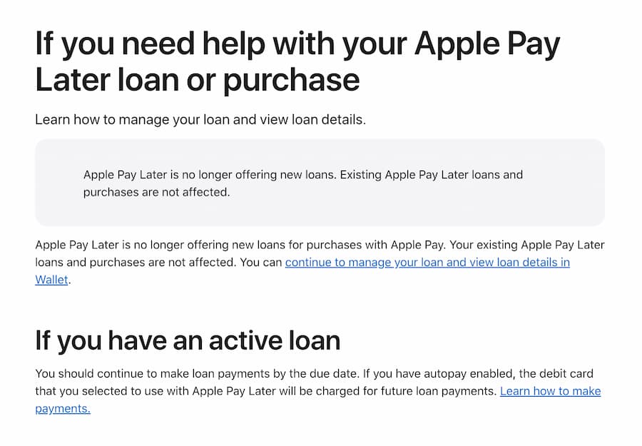 苹果宣布Apple Pay Later先买后付服务在2024年停用