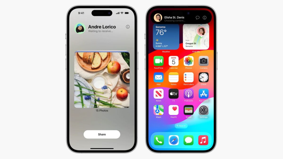 iOS iOS 17 AirDrop NameDrop iPhone SharePlay 新功能