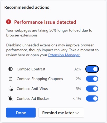 这赞！ 当扩充功能拖慢你电脑速度时，Microsoft Edge 将会提醒你 - 安软网