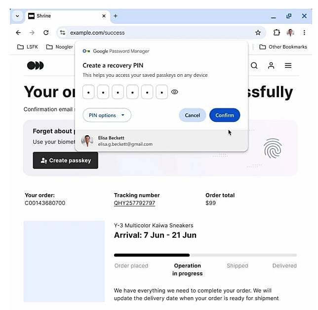 Passkey 登入更方便 Google Chrome 桌面登入免扫 QR Code