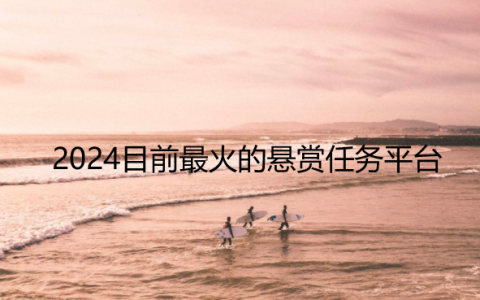 2024目前最火的悬赏任务平台是那些？人气高的悬赏任务平台推荐