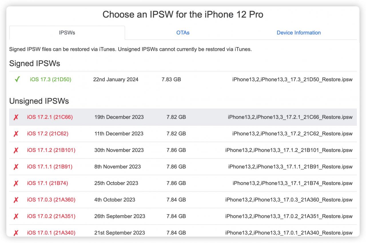 Apple 关闭 iOS 17.2.1 降级认证通道，更新完就回不去了 第2张