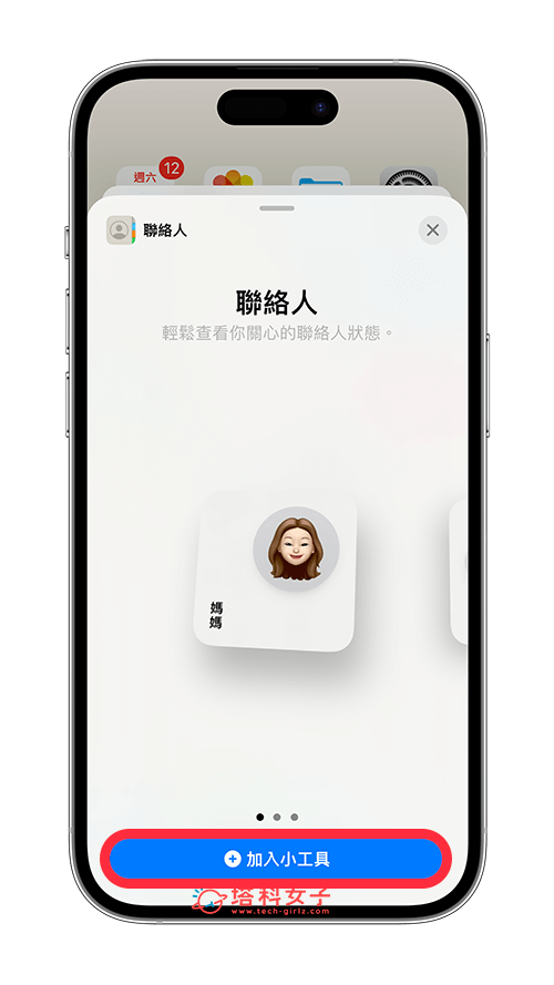 iPhone 桌面联络人小工具可显示「打电话」与「传消息」按钮 (iOS 17) 第4张