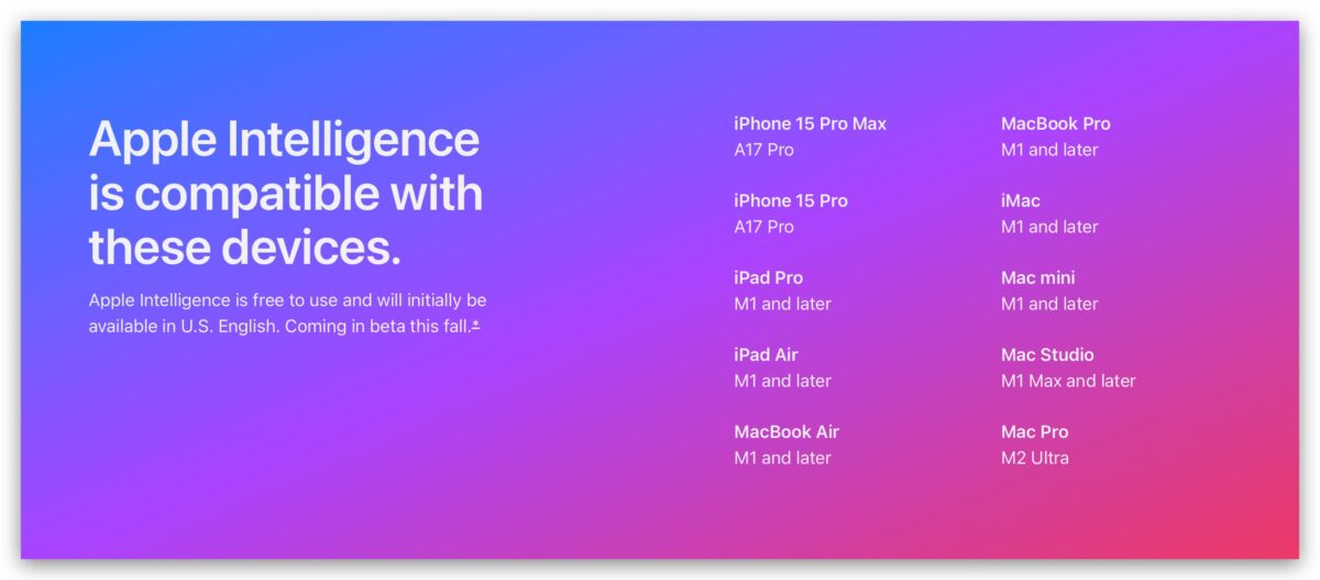 Apple Intelligence 仅限 A17 Pro 或 M 系晶片可用，原因在于内存卡大小 第2张