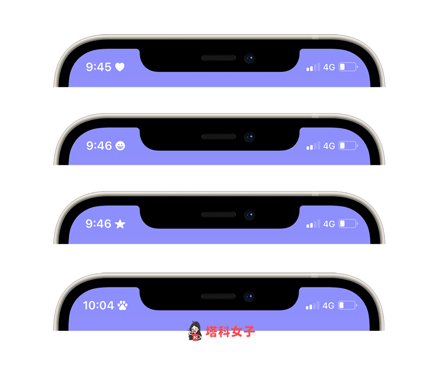 iPhone 左上角图案自订教程，新增爱心、星星、表情符号图案 第8张