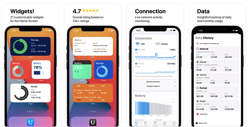 Usage: System Activity Widgets 提供多种 iPhone 系统资讯高质感 Widget 小工具的 App 第1张