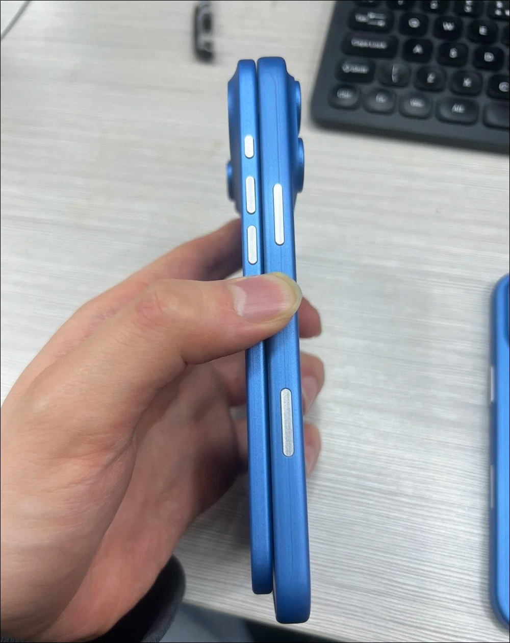 iPhone 17 Air 新机模比较图曝光： 5.5mm 厚度比了才知道，真的超薄！ - 安软网