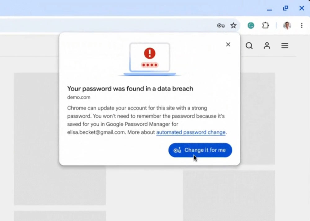 Chrome 为我更改密码