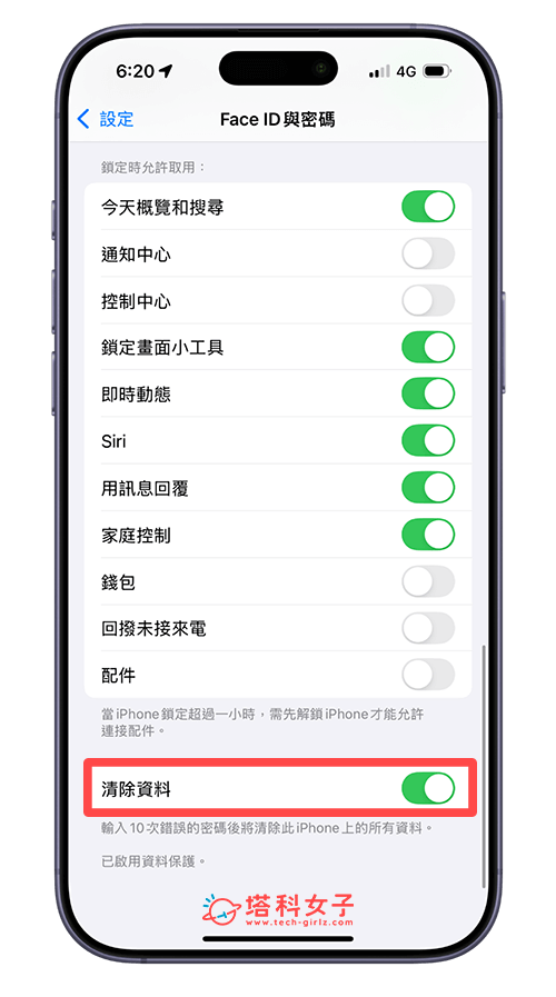 iPhone 输入10次错误密码将自动清除数据