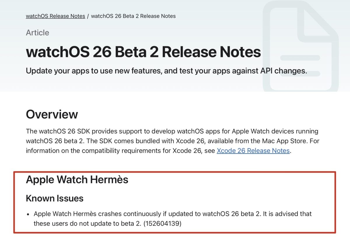 Apple Watch watchOS watchOS 26 watchOS 26 Beta 2 爱马仕 Apple Watch Hermes Apple Watch